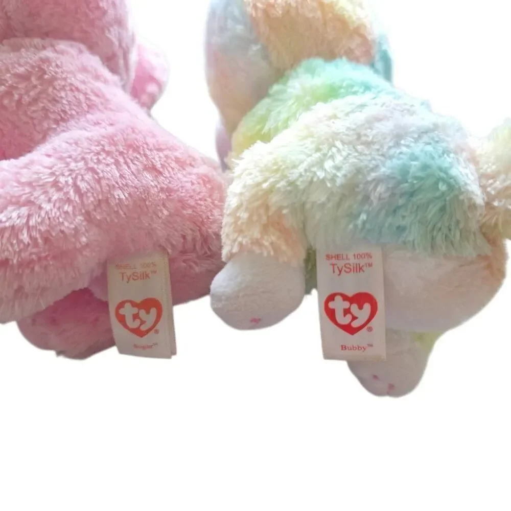 Ty beanie boos bubby and pink sugar elephant silk collection bundle